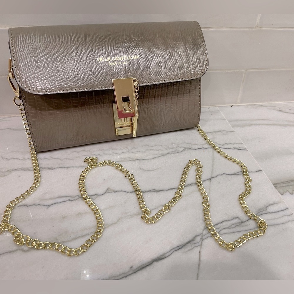 New without tags Viola Castellani Genuine Leather made in Italy crossbody purse